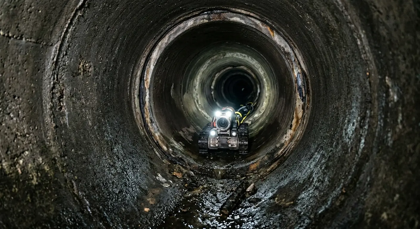 Robotic sewer camera inspecting pipe interior for Sewer Line Cleaning in Norridge